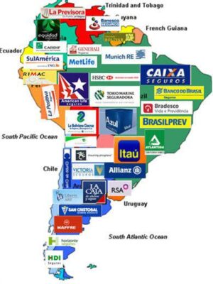 Map of South America featured in the: South American Insurance Directory: Compare Companies by Country (2025), post