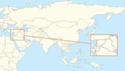 Map of Asian countries for insurance logos.