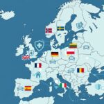 Map of European countries for insurance companies